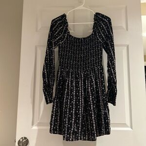 Paige small dress black and white smocked bodice